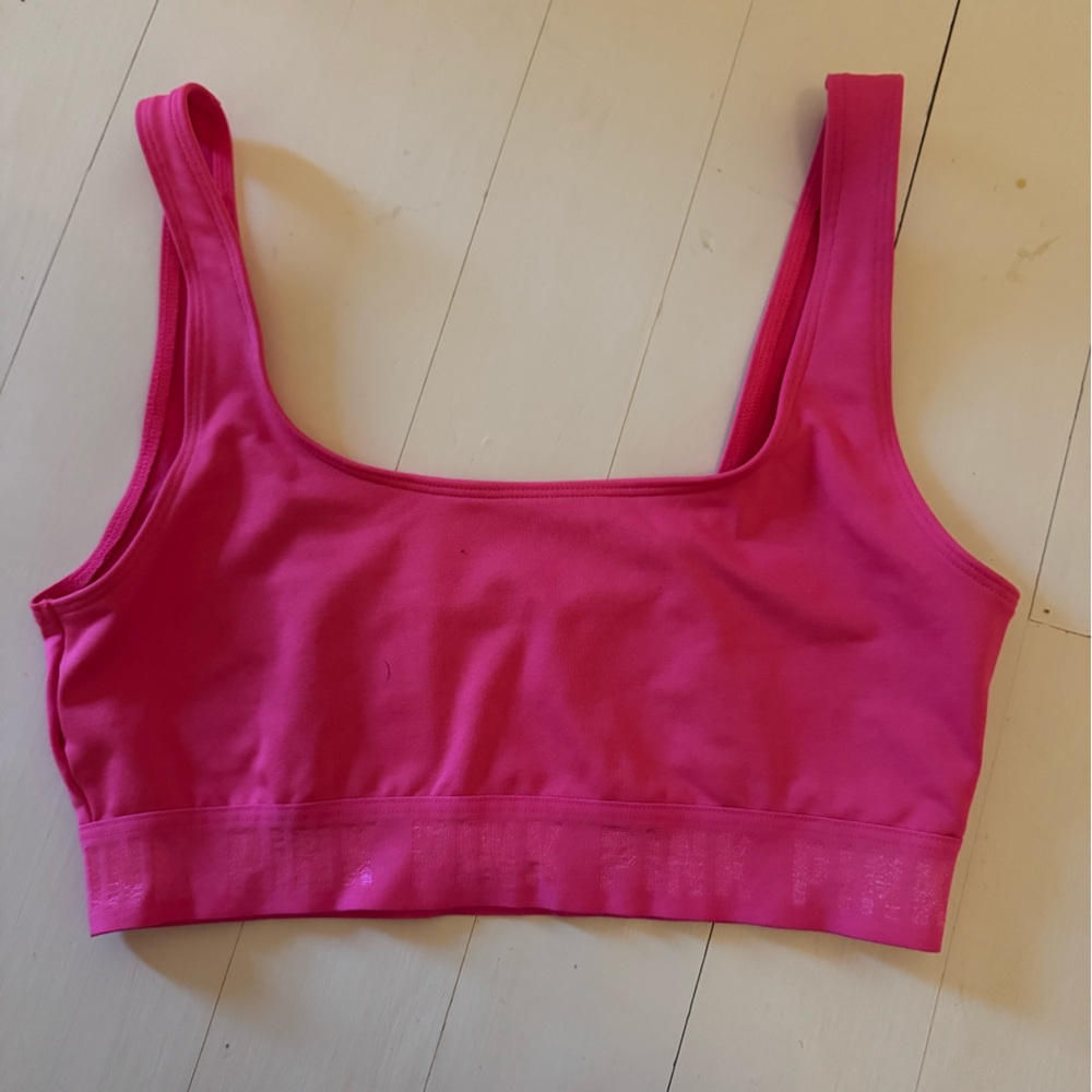 PINK Victoria's Secret Bright Pink Scoop Sports Bralette